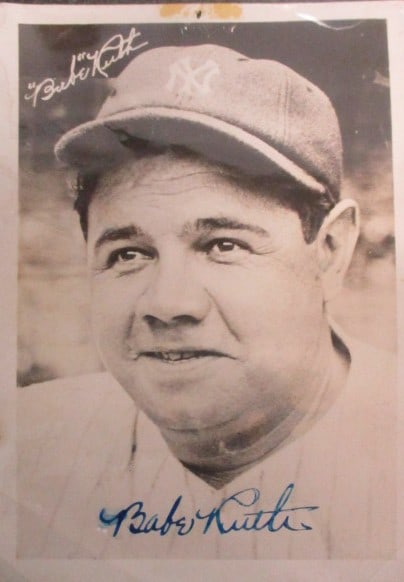 Babe Ruth Signed 7” x 5” Photograph with Certificate (1 of 1)