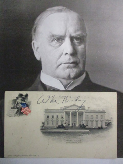 William McKinley Signed Private Mailing Card Postcard with Certificate (1 of 2)