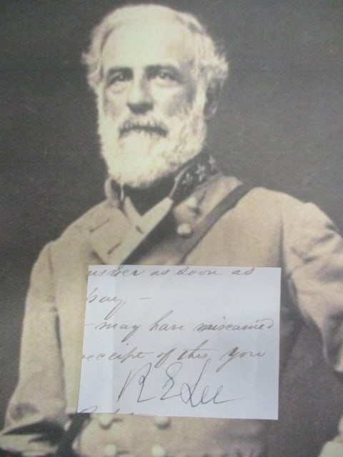 Robert E. Lee Signed Partial Cut Document with Certificate (1 of 2)