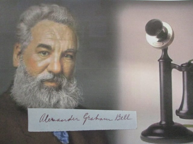 Alexander Graham Bell Signed Partial Cut Document with Certificate (1 of 2)