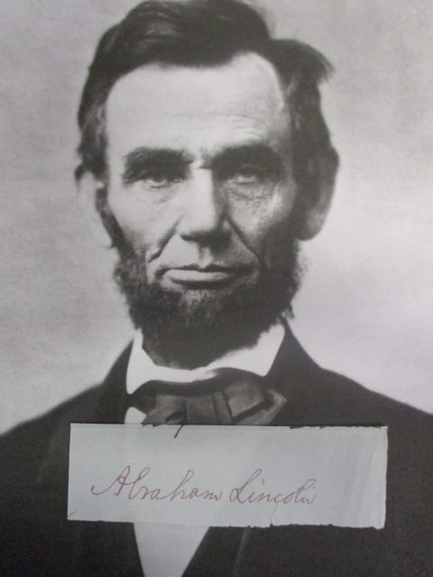 Abraham Lincoln Signed Partial Cut Document with Certificate (1 of 2)
