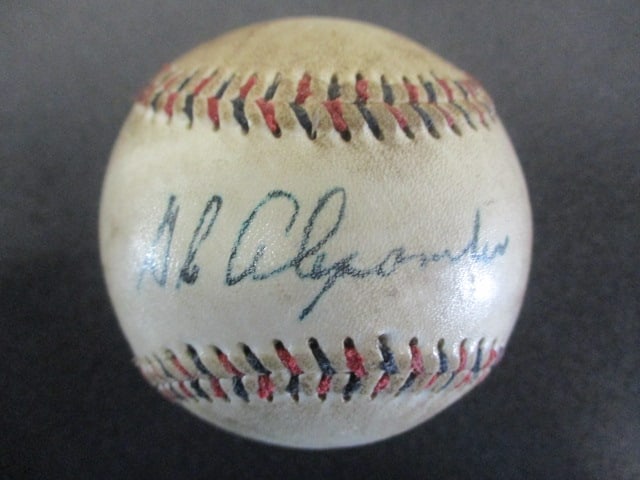 Grover Cleveland Alexander Signed Official National League Baseball with Certificate of Authenticity: Grover Cleveland Alexander Signed Official National League Baseball with Certificate of Authenticity.Offered here is an exceptionally rare Official National League Baseball signed by Hall of Fame pitc