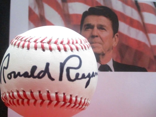Ronald Reagan Signed Wilson Baseball with Certificate of Authenticity (1 of 3)