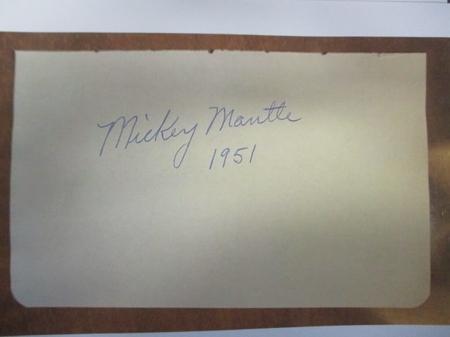 Mickey Mantle Signed Album Page – 1951: Offered here is a rare and desirable album page signed by Mickey Mantle in 1951, his historic rookie season with the New York Yankees. Mantle, who went on to become one of the greatest sluggers in bas
