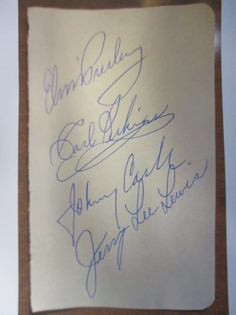 “Million Dollar Quartet” Signed Album Page – Elvis Presley, Carl Perkins, Johnny Cash & (1 of 1)