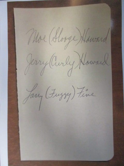 The Three Stooges Signed Album Page – Featuring Jerry “Curly” Howard (1 of 1)