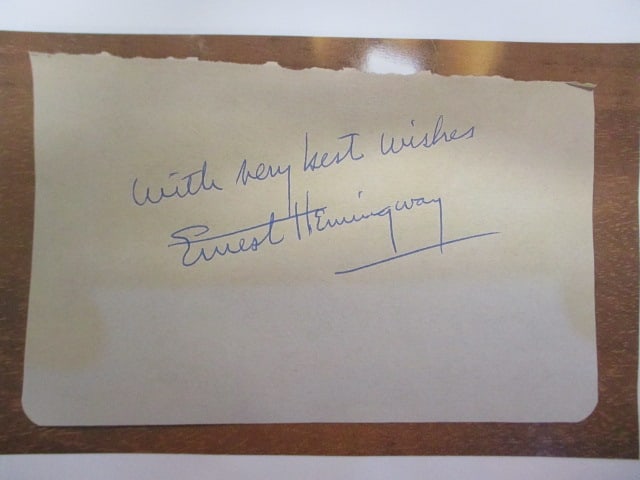 Ernest Hemingway Signed Album Book Page (1 of 1)