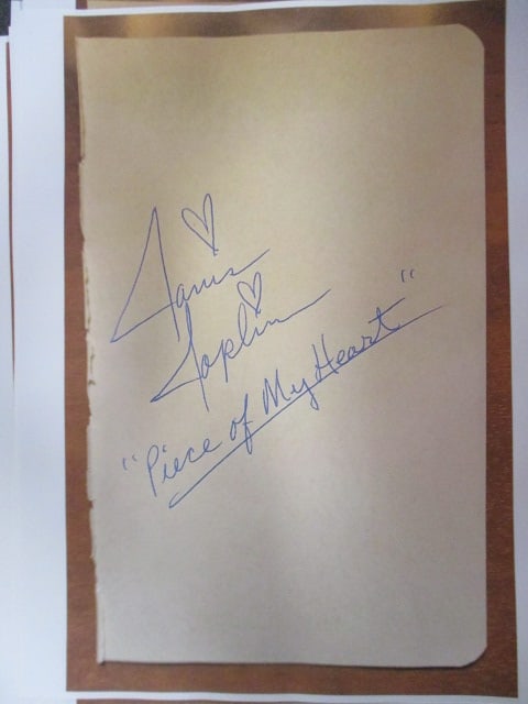 Janis Joplin Signed Album Book Page (1 of 1)
