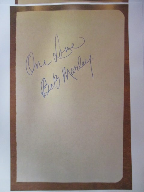Bob Marley Signed Album Book Page (1 of 1)