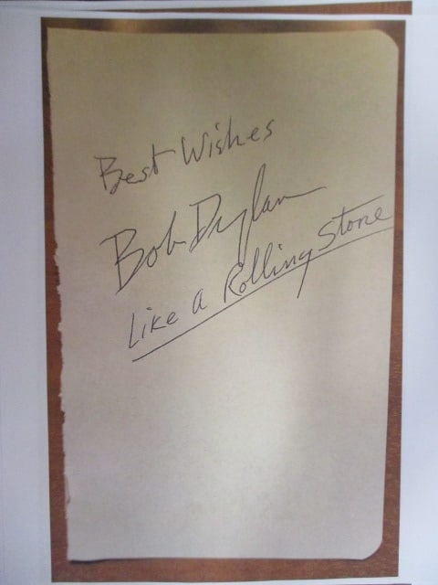 Bob Dylan Signed Album Book Page (1 of 1)