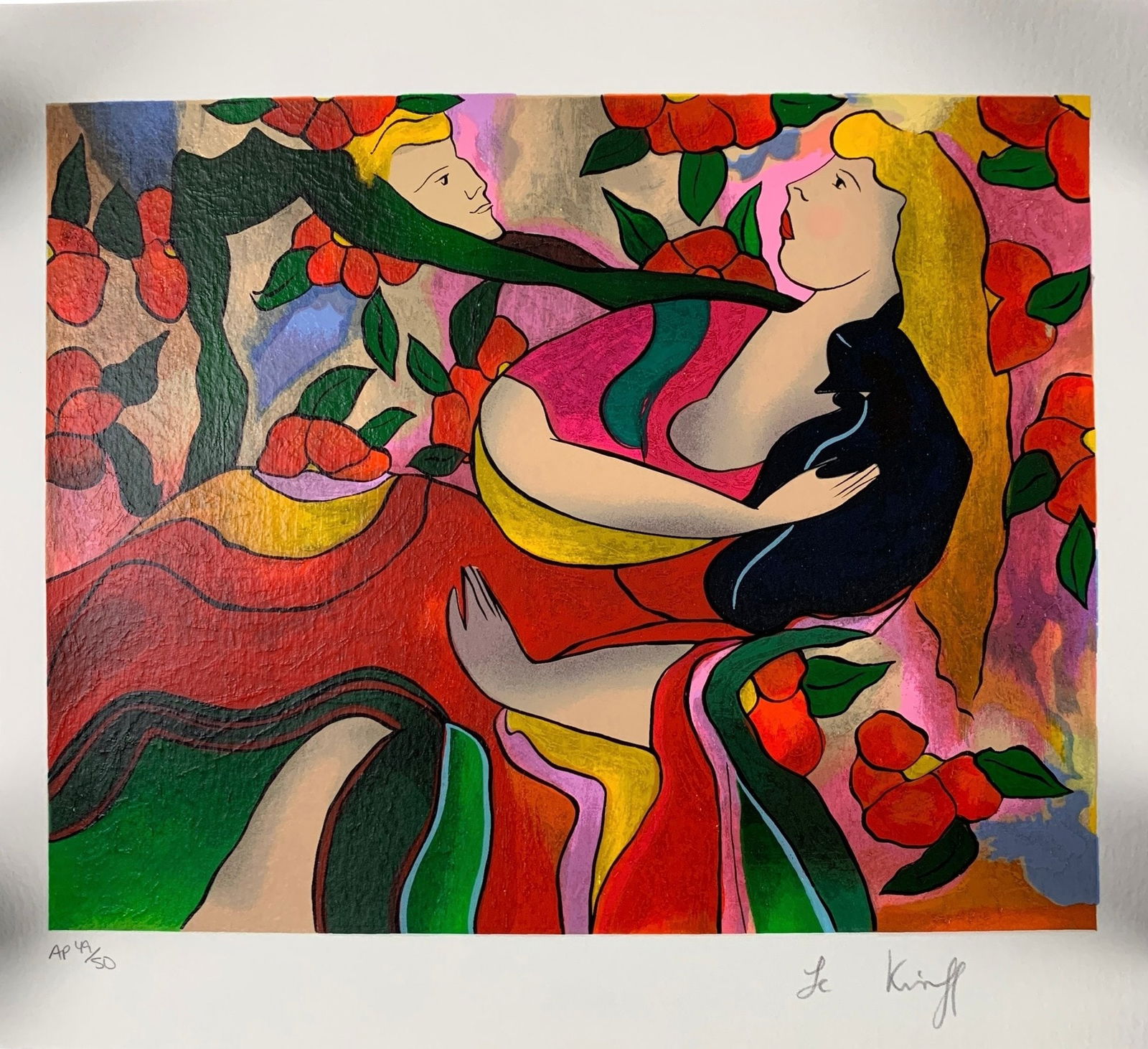 Linda Le Kinff (France, B. 1949) Signed Artist's Proof Screen Print, MOUNA - #S9-3 (1 of 8)