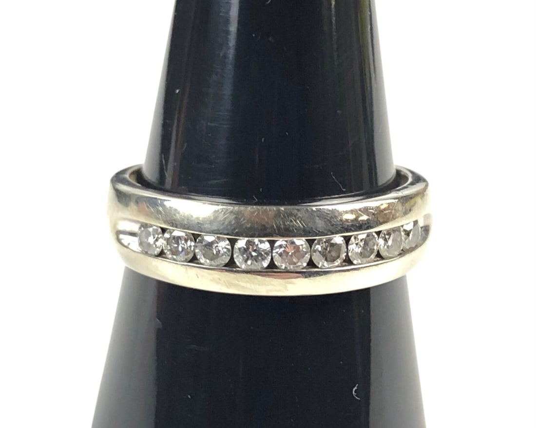 14K White Gold Diamond Band, Size 9-3/4 - #JC-B (1 of 10)