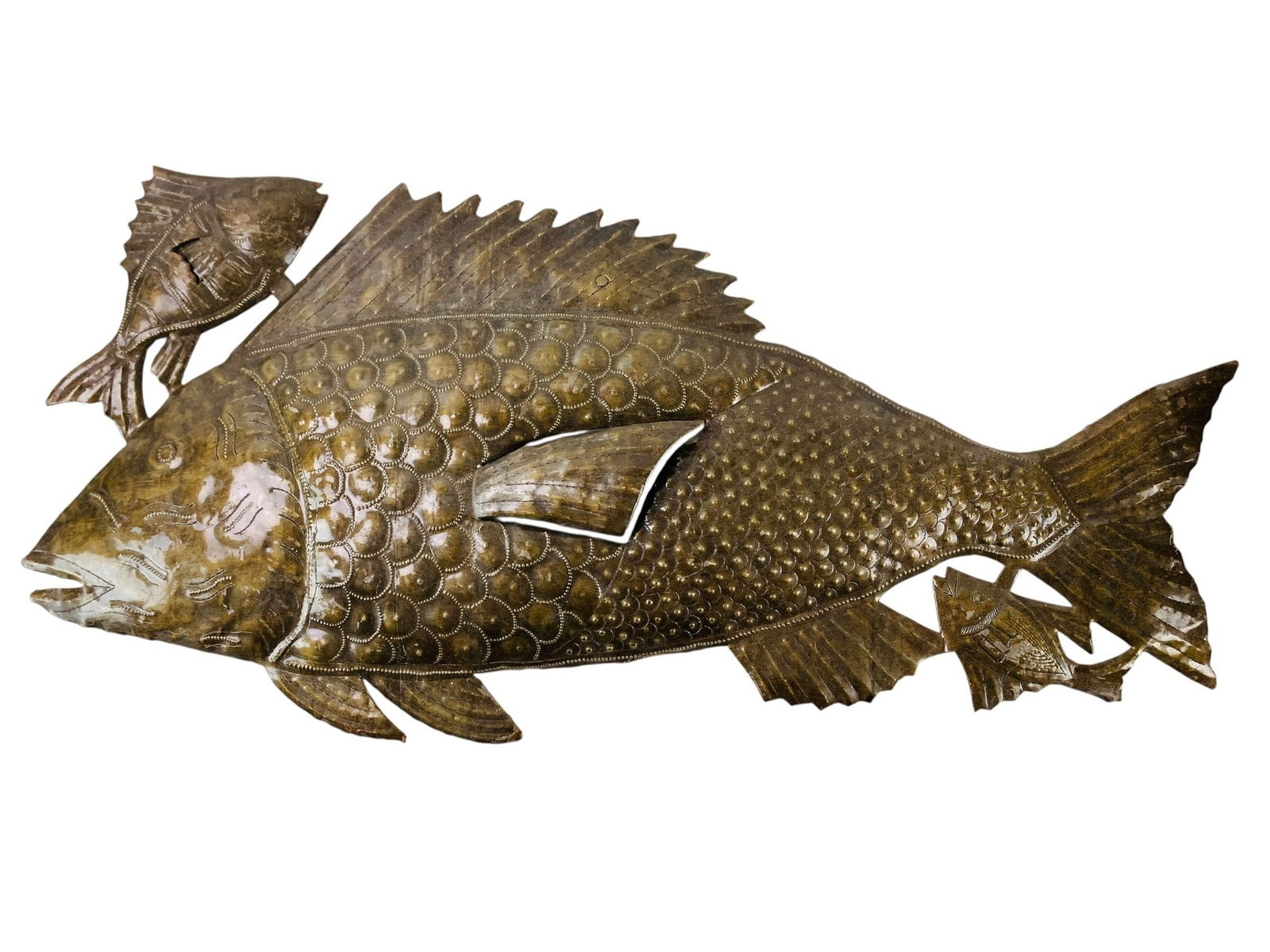 Jonas Soulouque (Haiti, 20th Century) Haitian Fish Metal Art - #LBW-W (1 of 8)