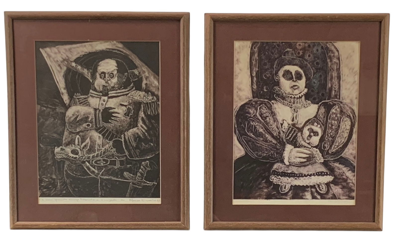 Afonso Oliveira (Brazil, 20th C.) Signed Surrealist Hand Colored Etchings - #A4 (1 of 12)