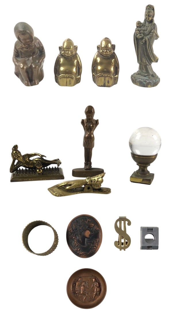 Billiken Brass Figurines, Brass Italian Hand Paper Holder, Bronze Figurines & More - #S9-2 (1 of 19)