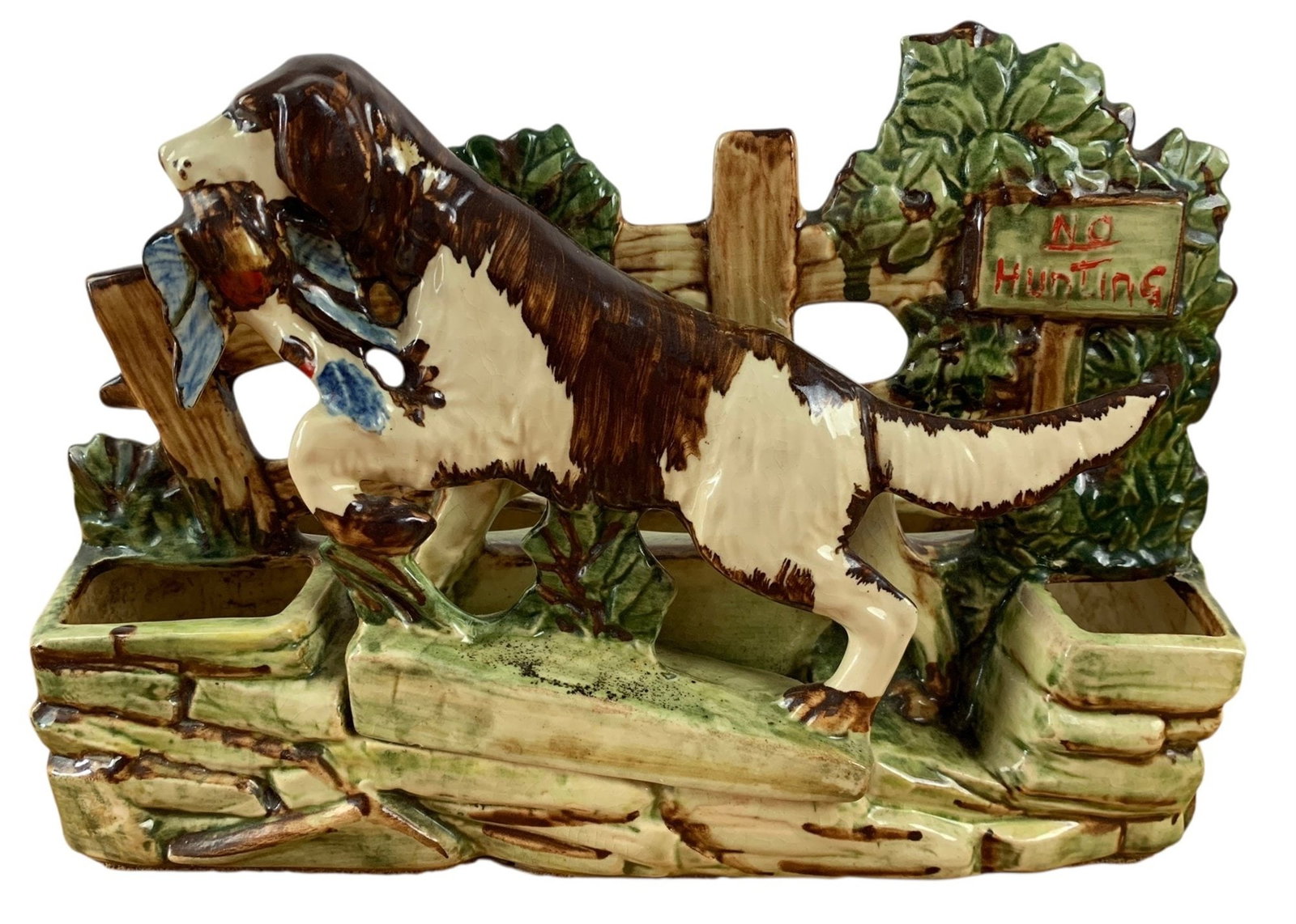 McCoy Pottery Bird Hunting Spaniel Dog Planter - #S1-3 (1 of 7)