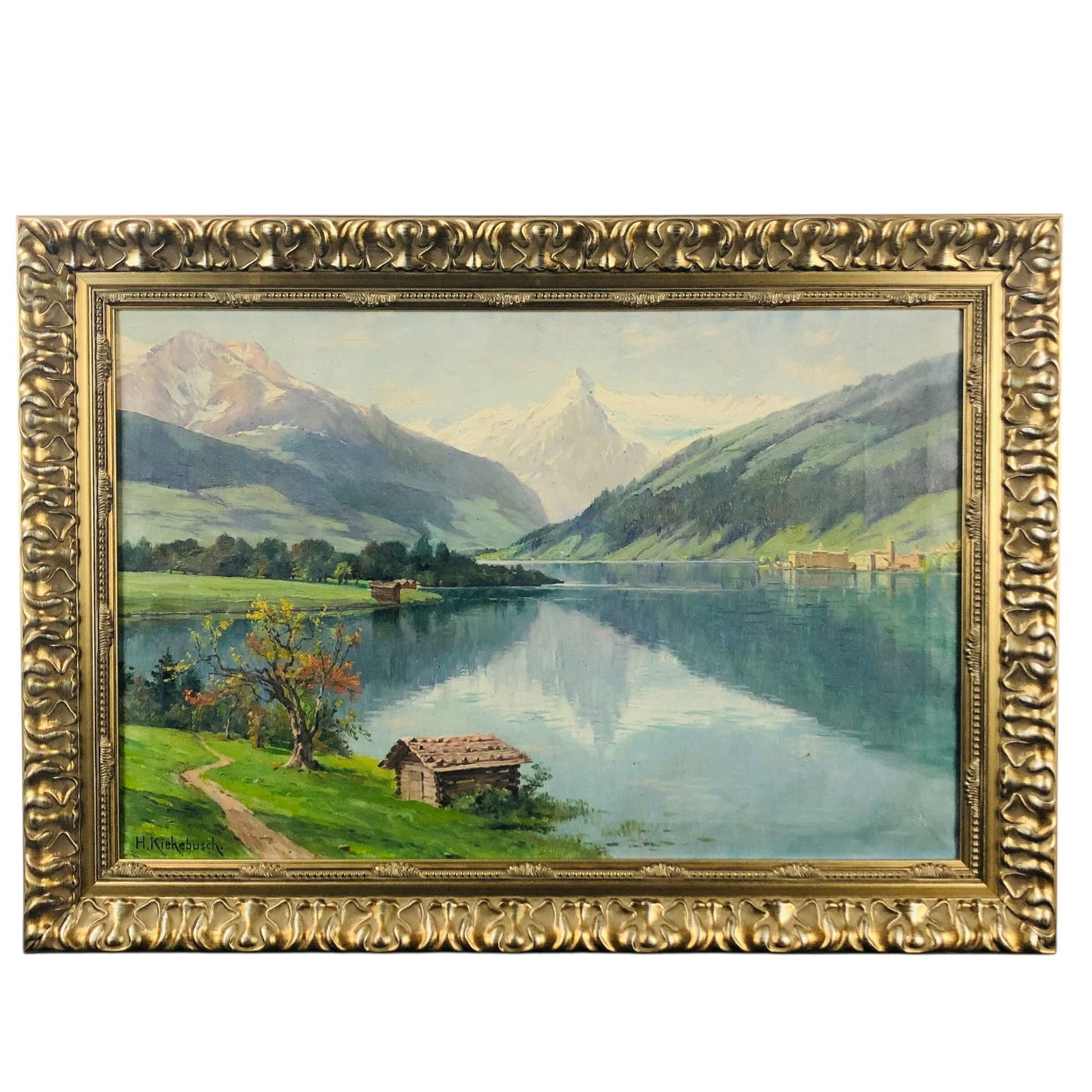 Herman Kiekebusch (German, 1857-1927) Signed Oil On Canvas, "Zell Am See" - #LBW-W (1 of 11)