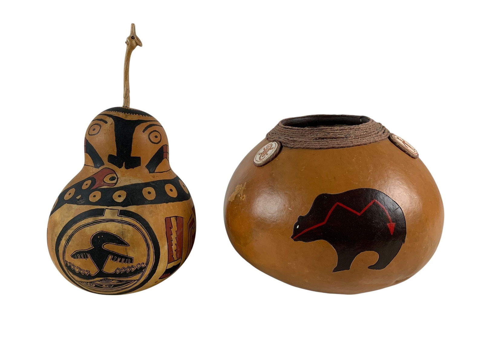 Native American Hand Painted Gourds (One Signed) - #S10-3 (1 of 9)