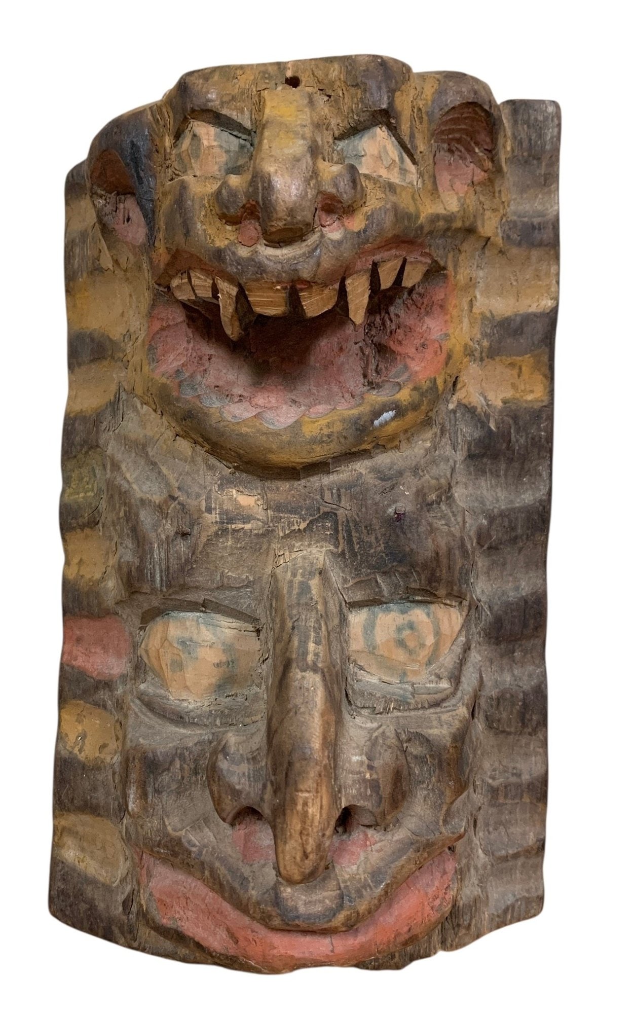 South American Hand Carved Wood Folk Art Mask - #S16-4 (1 of 7)