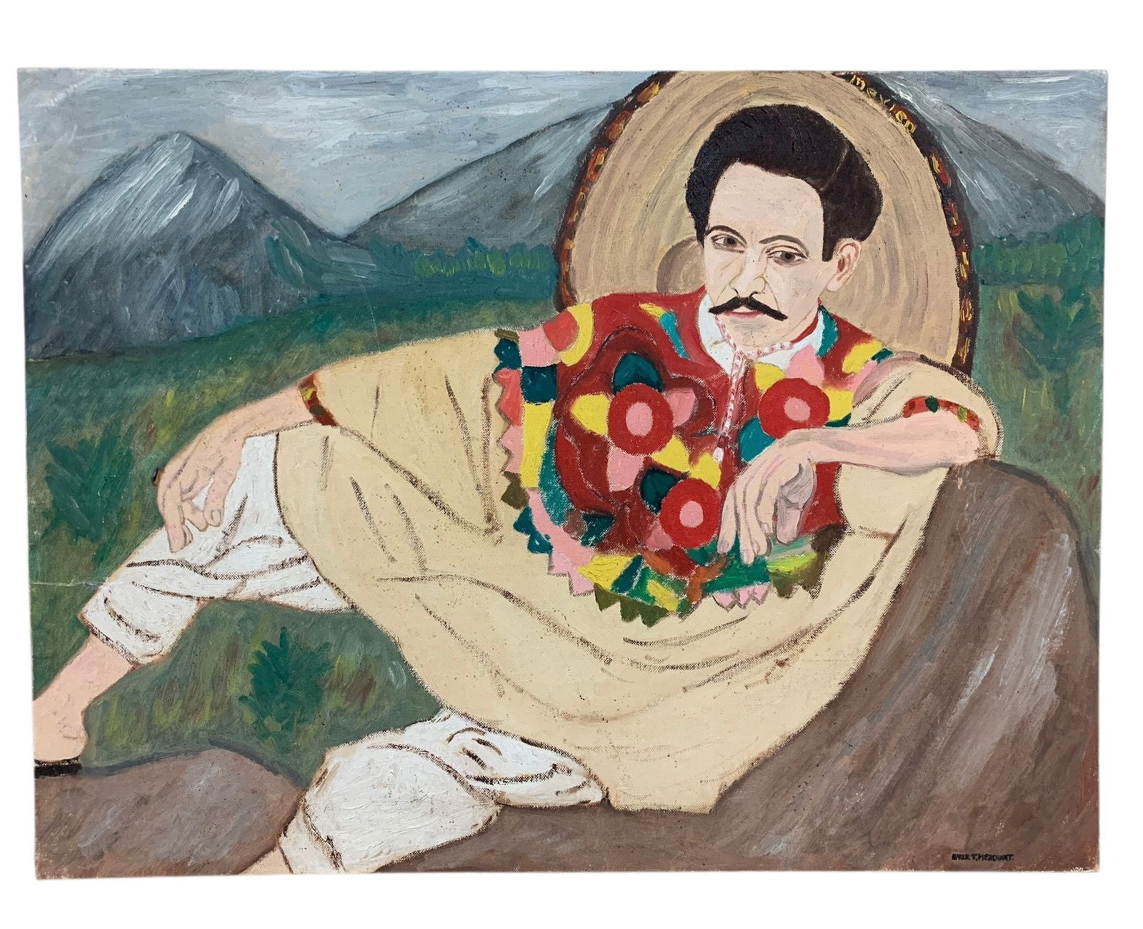 Earle T. Merchant (American, 1903-1997) Signed Painting, "Ropa Ranchera Mexicana" - #A9: Signed on the lower right.