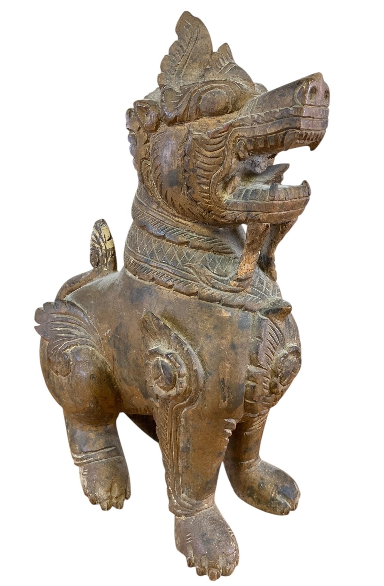 Chinese Carved Wood Foo Dog / Temple Lion - #S8-2 (1 of 11)