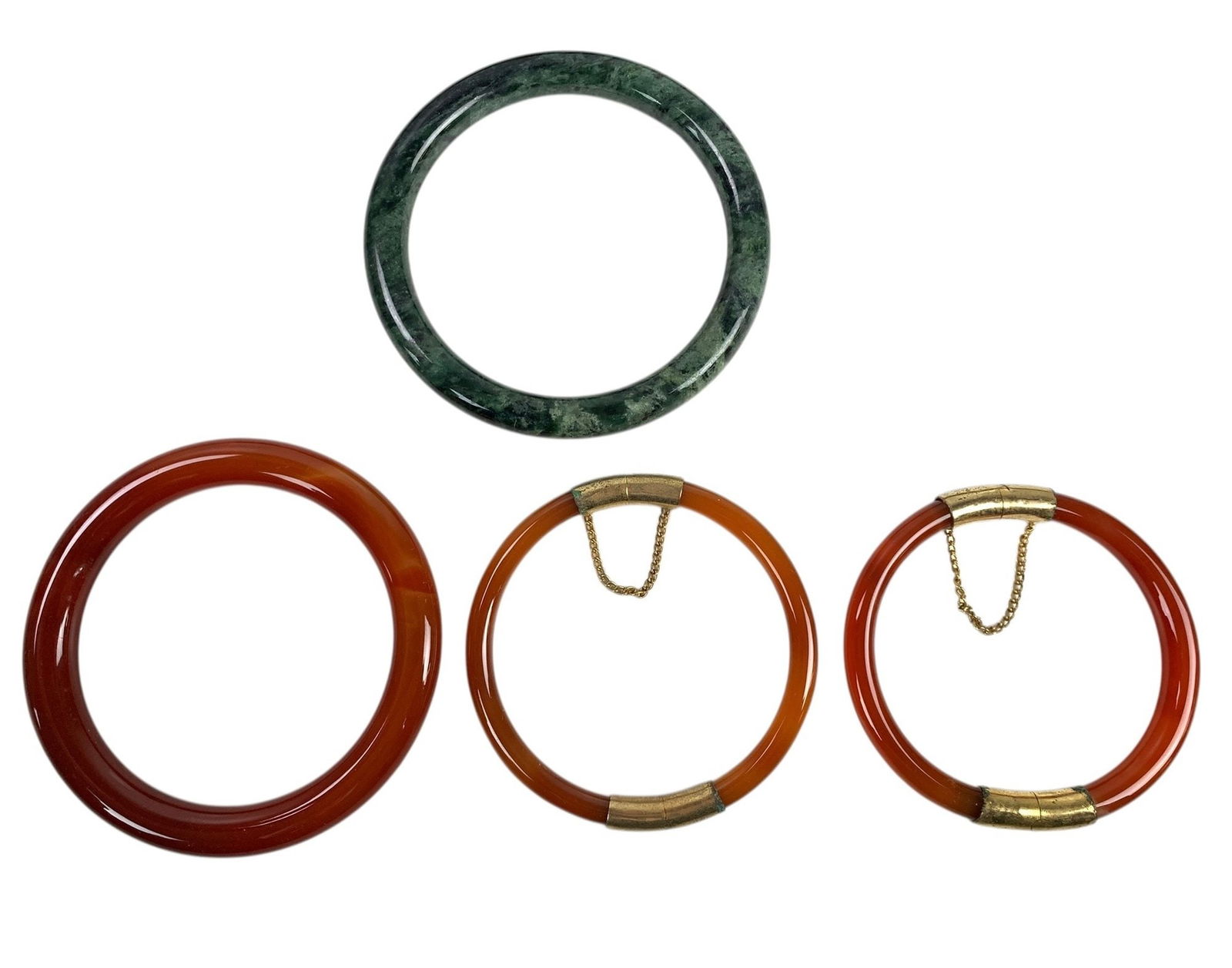 Spinach Jade & Carnelian Bangle Bracelets - #S1-3 (1 of 10)