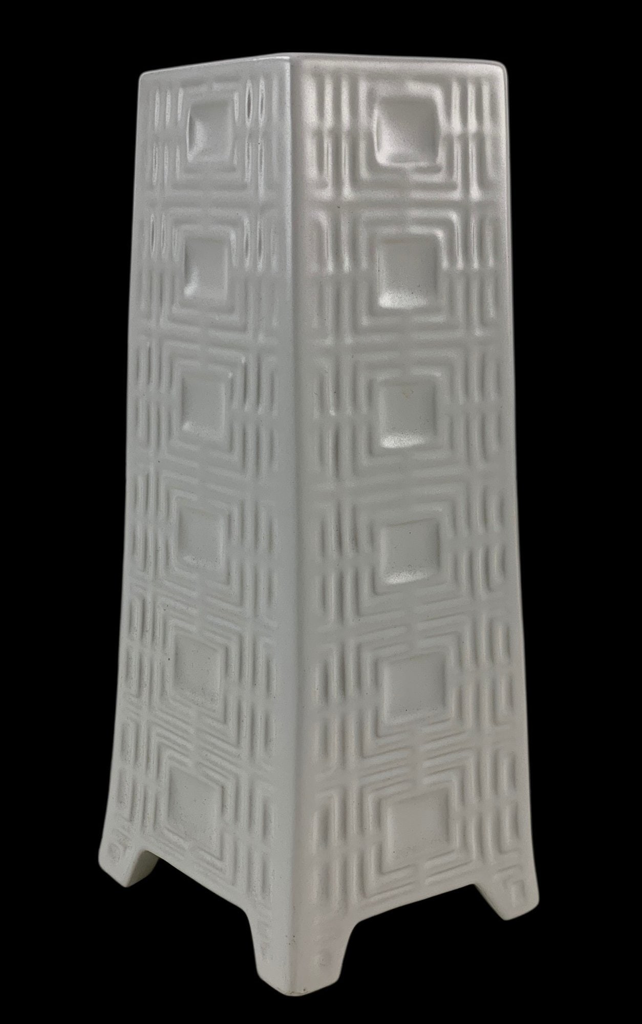 Jonathan Adler Geometric White Glazed Ceramic Vase - #S14-2 (1 of 6)