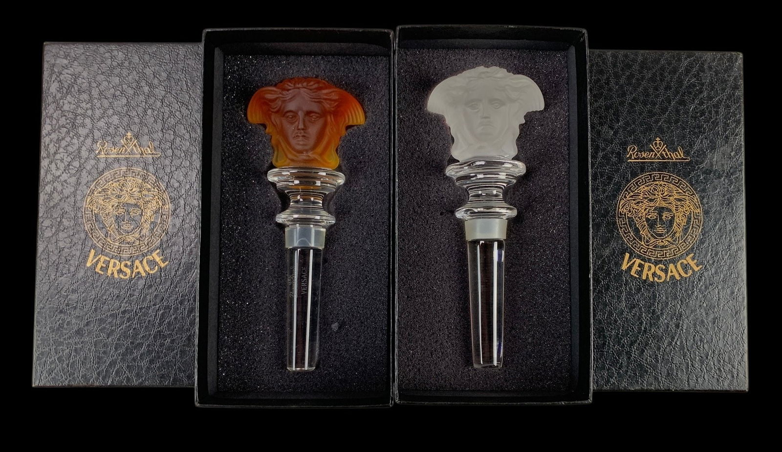 Rosenthal Versace Medusa Crystal Bottle Stoppers - #FS-2 (1 of 5)