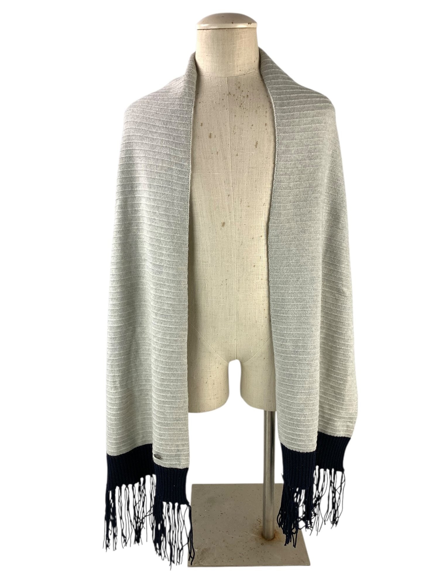 Chanel Cashmere Fringe Scarf (Made In United Kingdom) - #S2-4 (1 of 6)