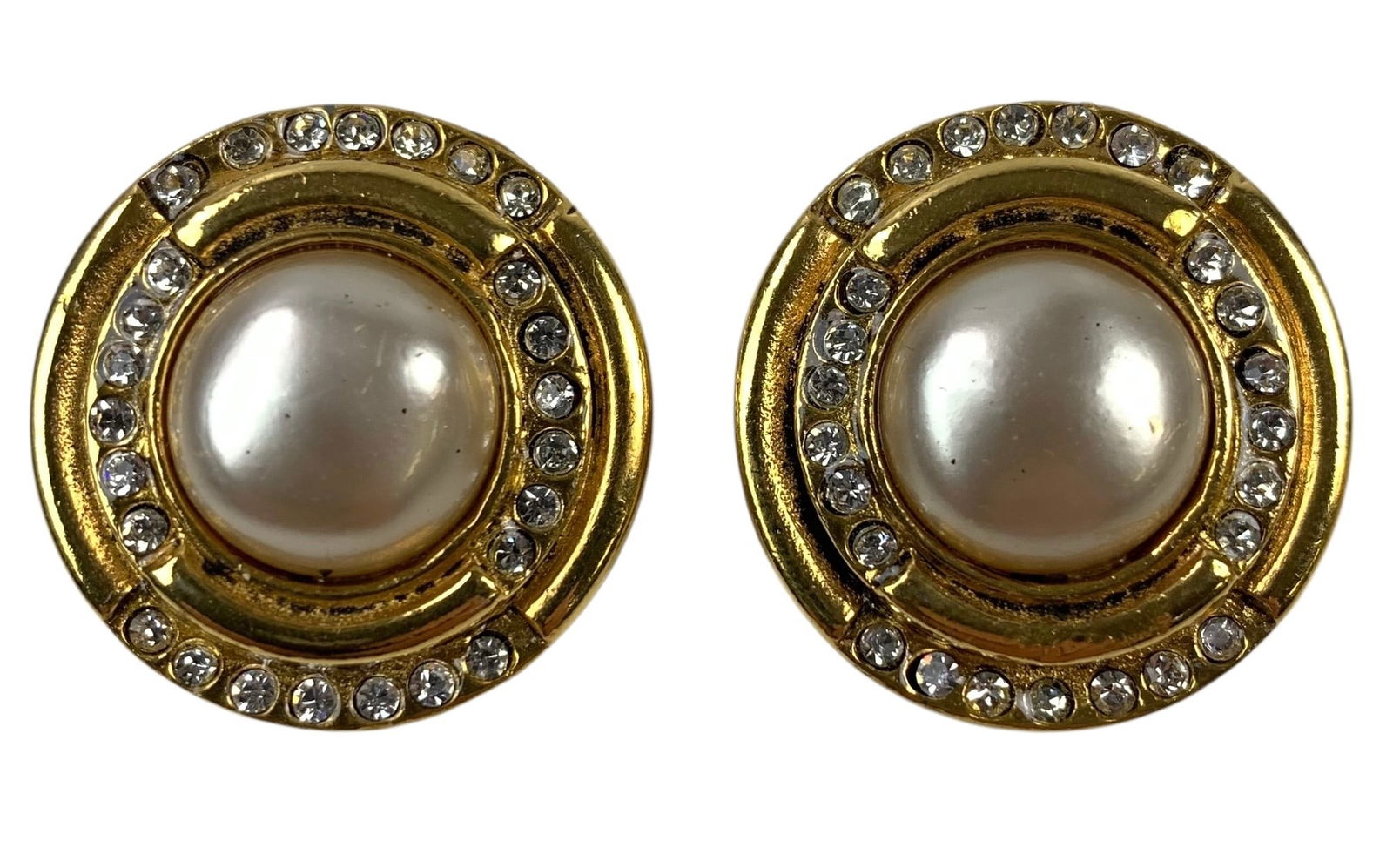 Vintage Chanel Faux Pearl Clip-On Earrings (Made In France) - #S10-3 (1 of 3)