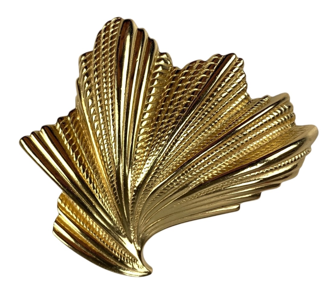 Christian Dior Gold Tone Fan Brooch - #JC-L (1 of 7)