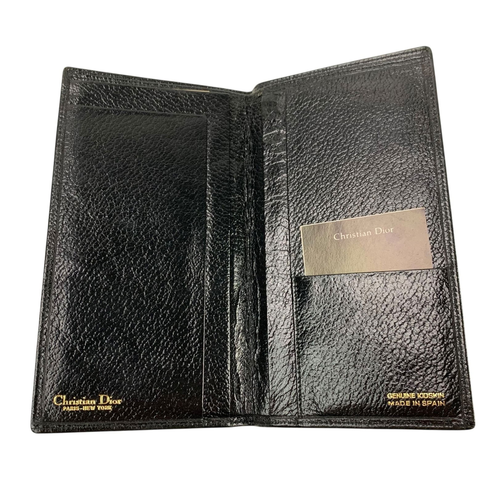 Christian Dior Pebble Grain Black Leather Wallet (Made In Spain) - #S10-3 (1 of 8)