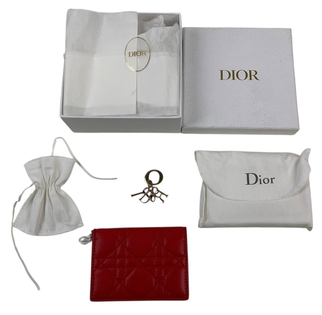 Christian Dior Lady Dior Cannage Lambskin Compact Wallet - #S8-4 (1 of 11)