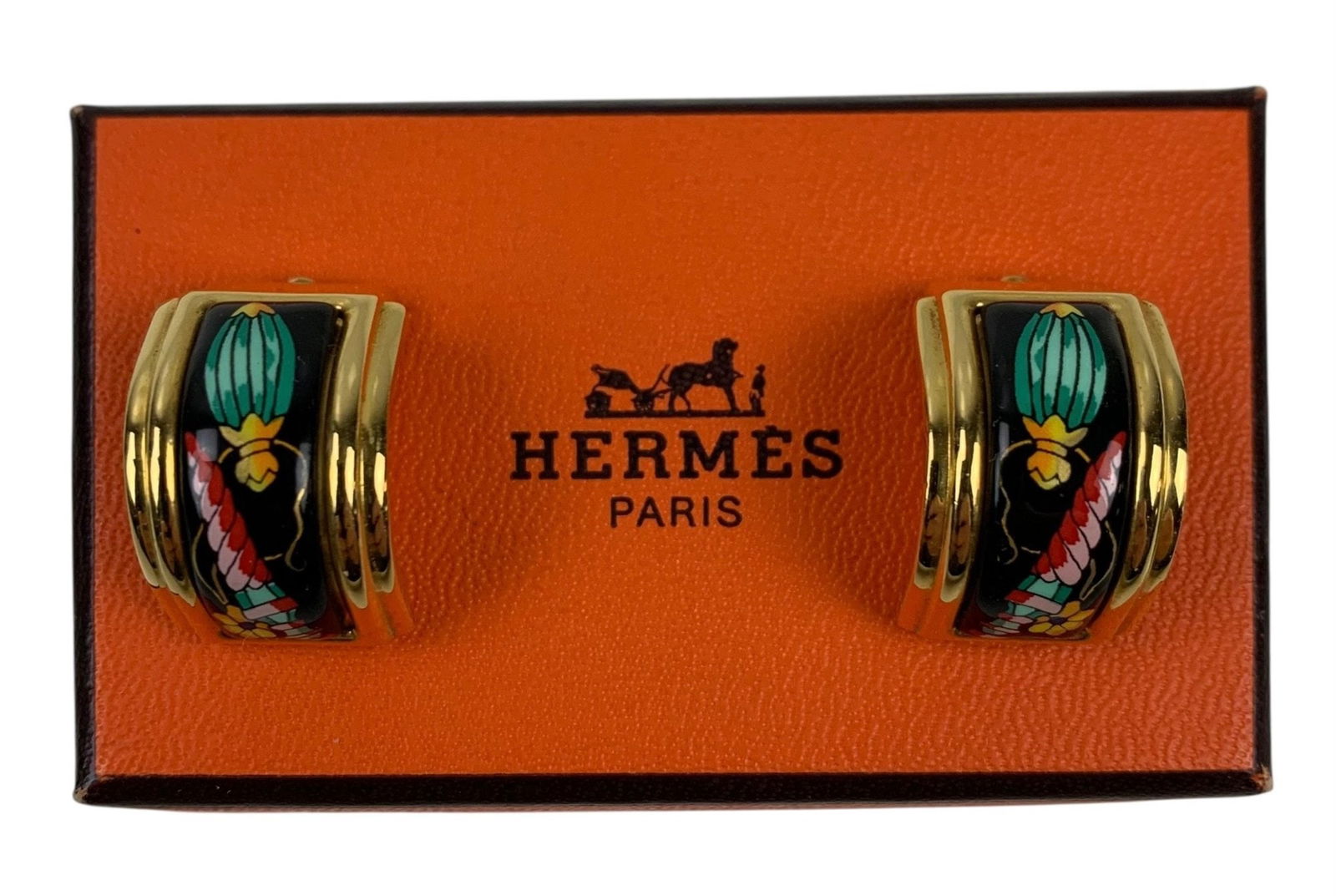 Hermes Enamel Les Flacons Clip On Earrings - #JC-R (1 of 7)