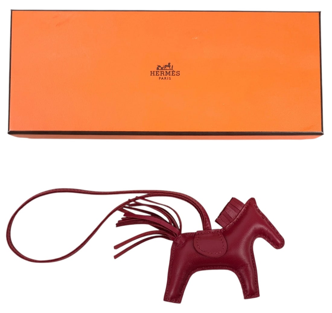 Hermes Grigri Rodeo PM Horse Bag Charm In Rubis Milo Lambskin - #S8-3 (1 of 5)