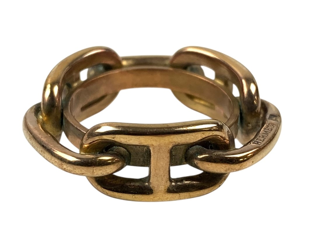 Hermes Gold Tone Anchor Chain Ring (Size 10.25) - #FS-5 (1 of 10)