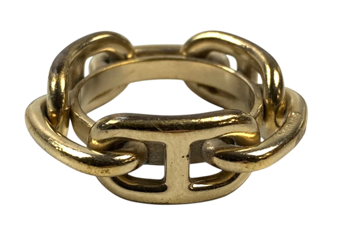 Hermes Gold Tone Anchor Chain Ring (Size 10) - #JC-B (1 of 8)