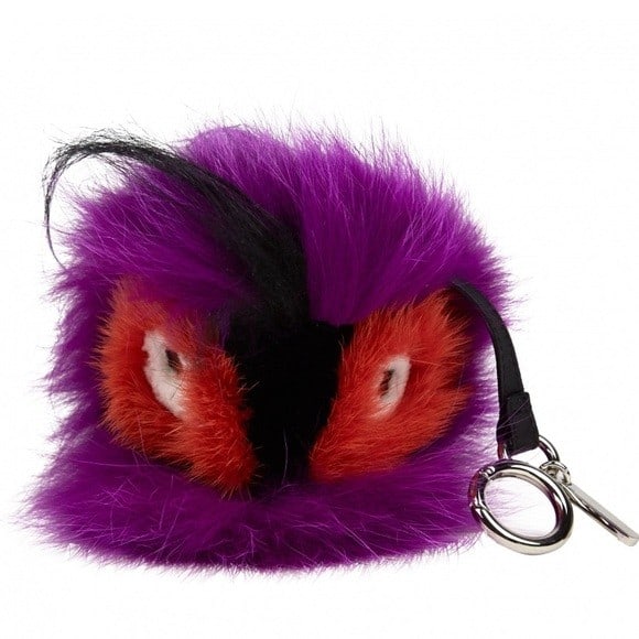 FENDI Punchy Bag Bug Monster Bag Charm Fur Key Holder (Made In Italy) - #S1-3: Includes Fendi sleeper bag. Charm features black leather strap with silver-tone hardware and multi-color genuine fur accents - excellent pre-owned condition. Made in Italy. LOCAL PICK-UP: SATURDAY, FE