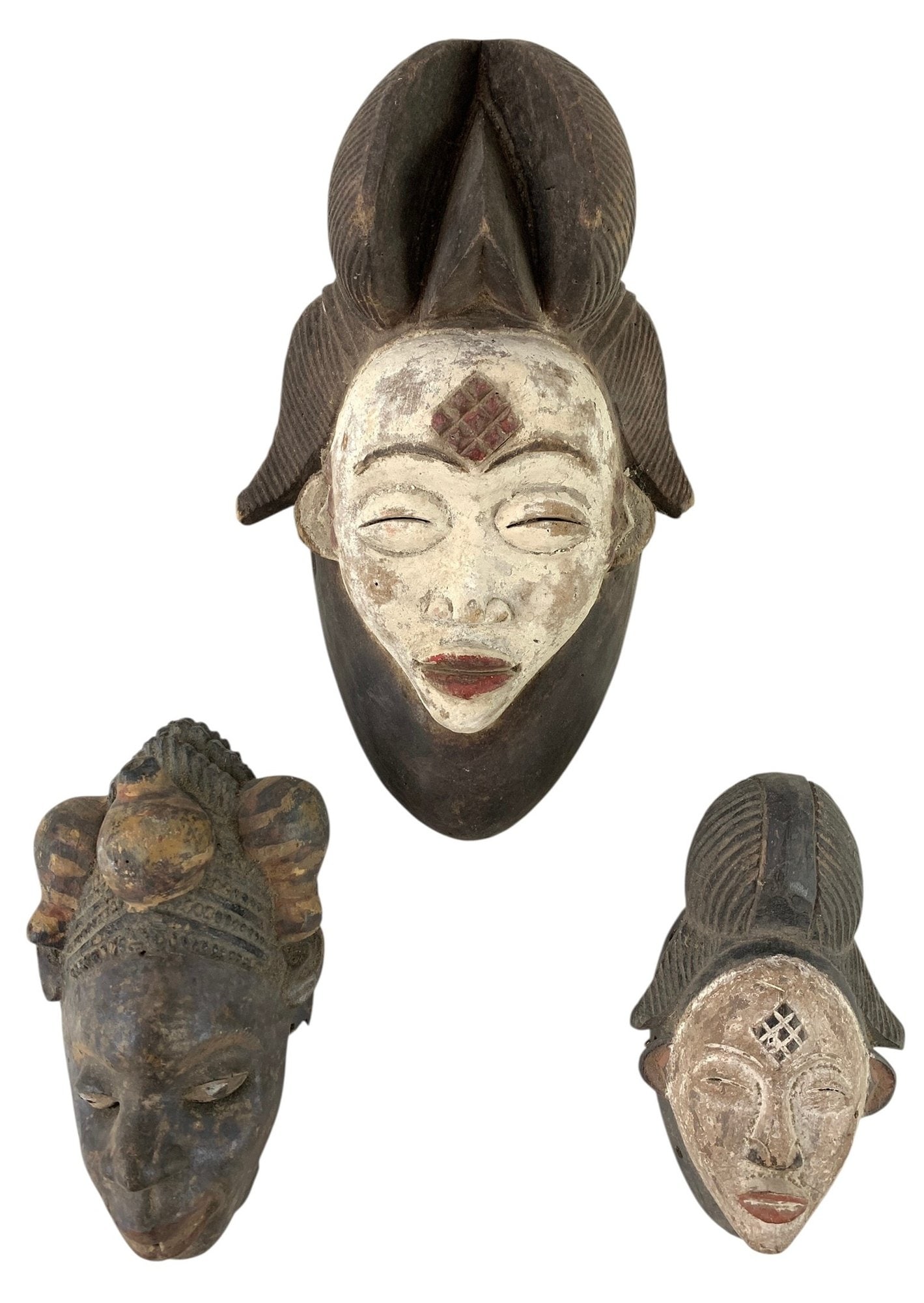 African Punu Mukudj Carved Wood Mask & Decorative African Bamun/Mukudj Masks - #S20-3 (1 of 9)