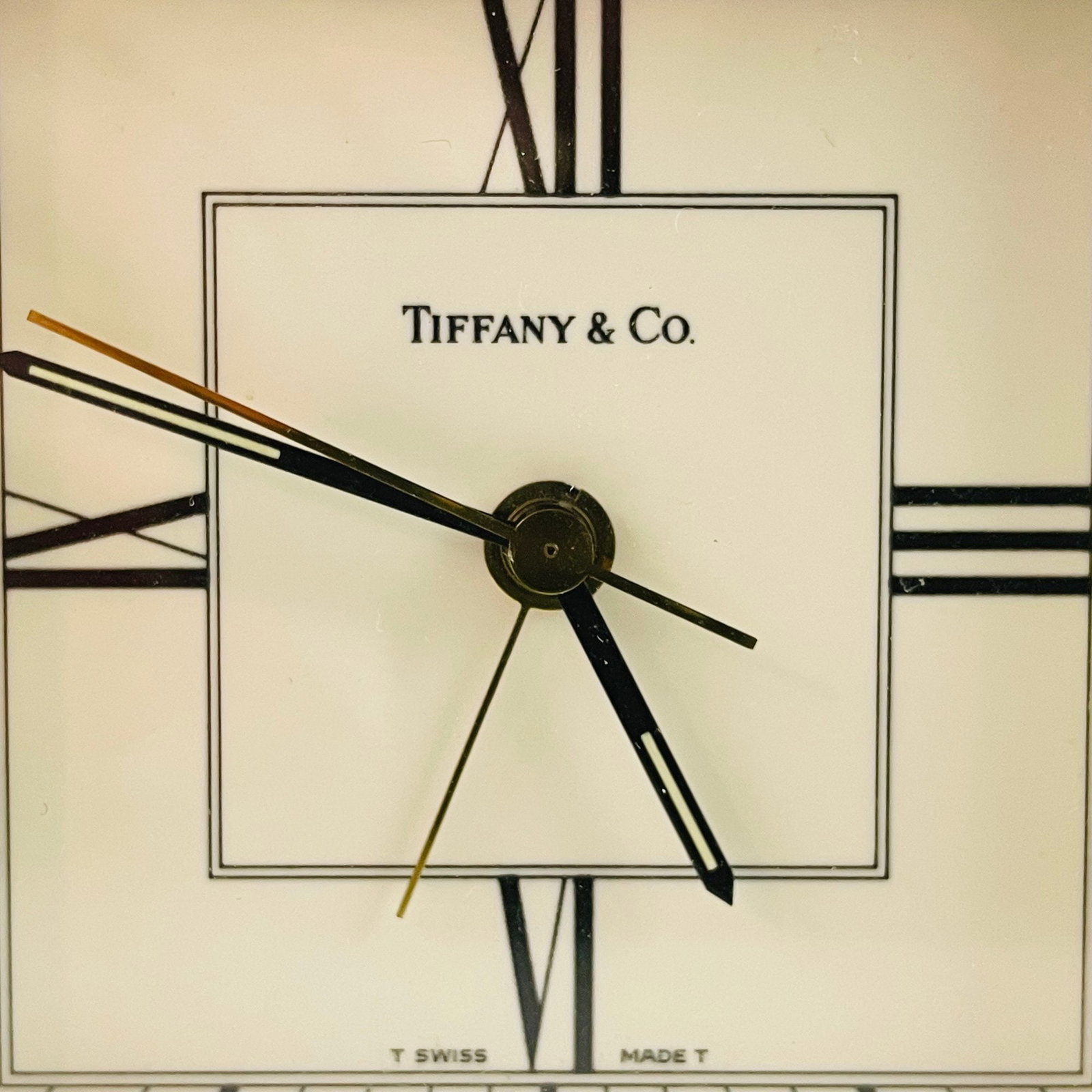 Tiffany & Co. Brass T Swiss Quartz Desk Clock - #FS-7 - 2