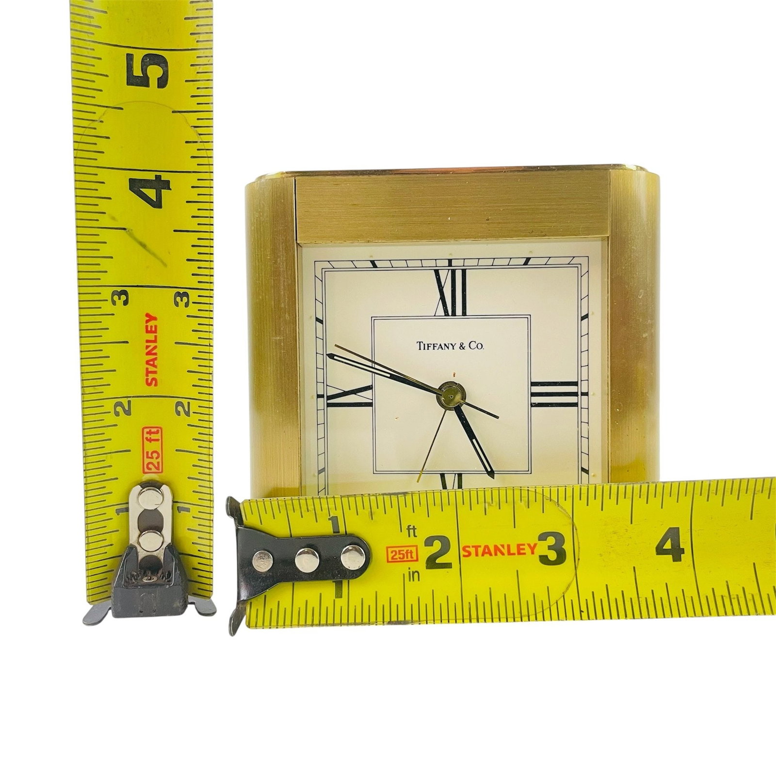 Tiffany & Co. Brass T Swiss Quartz Desk Clock - #FS-7 - 7