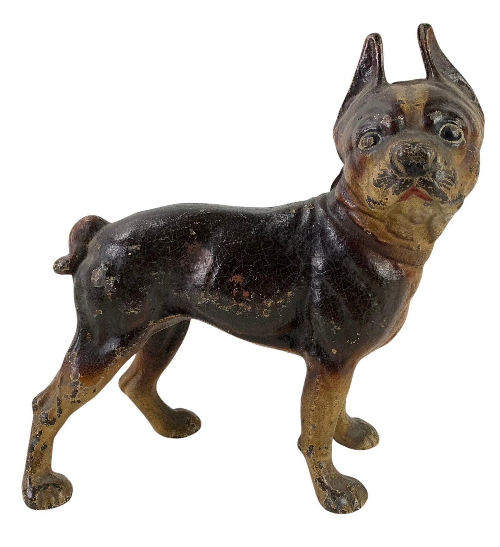 Antique Hubley Cast Iron Boston Terrier Doorstop - #S1-1 (1 of 6)