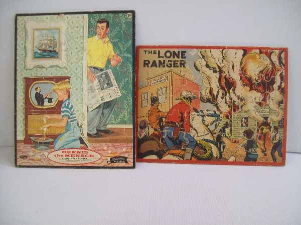 Puzzles: Lone Ranger & Dennis the Menace puzzles. 14 inches x 11.5 inches
