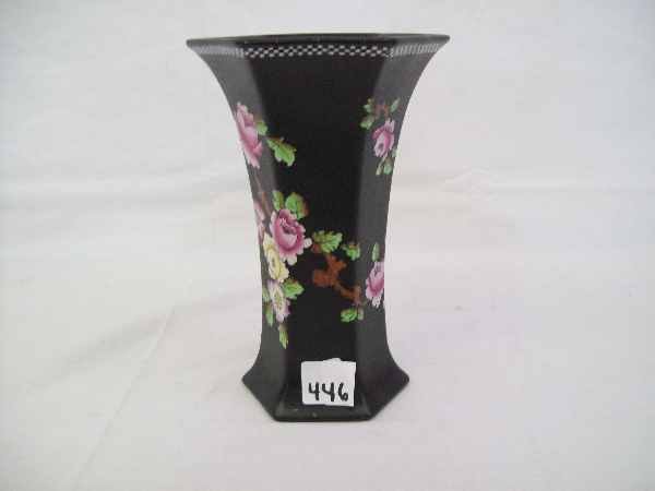 Vase: Cauldon ware floral vase English rd. no 657885. 9 inches high