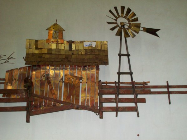 Metal sculpture: Curtis Jere modern metal wall sculpture. 55 inches wide x 21 inches high