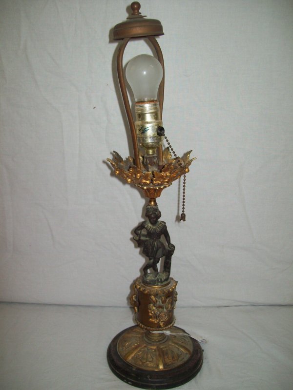 LIGHTING: GIRL FIGURE LAMP. 21 INCHES HIGH