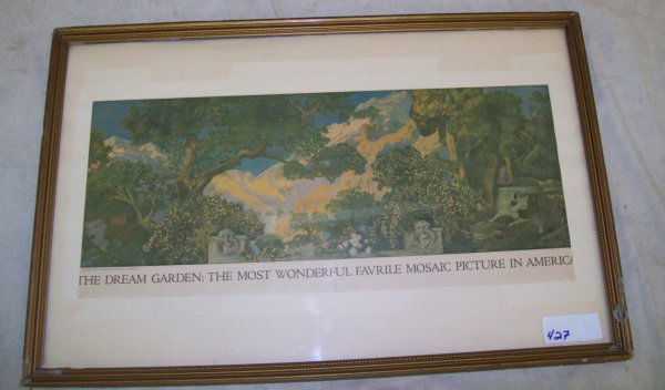 PRINT: MAXFIELD PARRISH PRINT 1915 COPYWRIGHT BY THE CURTIS PUBLIDHING CO. 22 INCHES WIDE X 15 INCHES HIGH