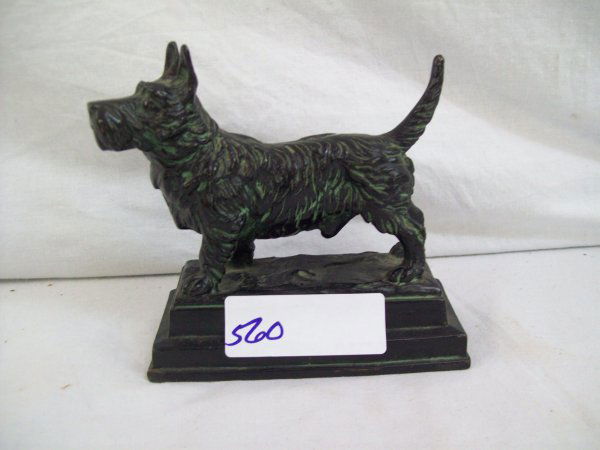 FIGURE/STATUE: PMPERIAN BRONZE SCOTTIE DOG STATUE. 5 INCHES HIGH X 5 INCHES WIDE