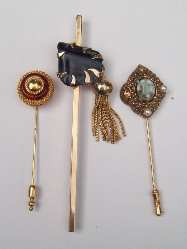 JEWELRY: 3 SIGNED PINS- MARINO; SARAH COV.; GIVENCHY PARIS NEW YORK 1978