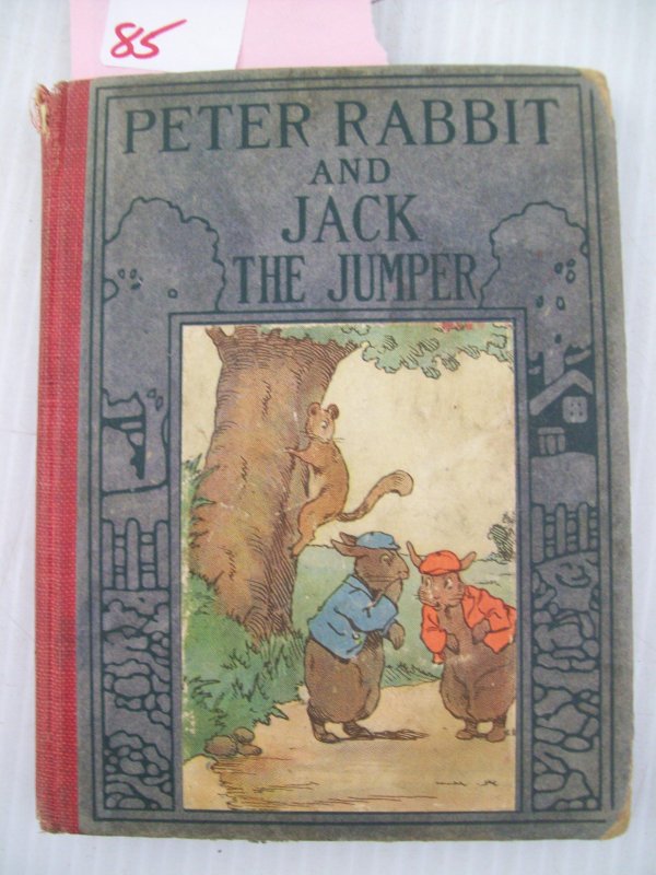 BOOKS: PETER RABBIT AND JACK THE JUMPER BOOK 6"h 4'W BY LINDA STEVENS A LOT OF WEAR/RIP